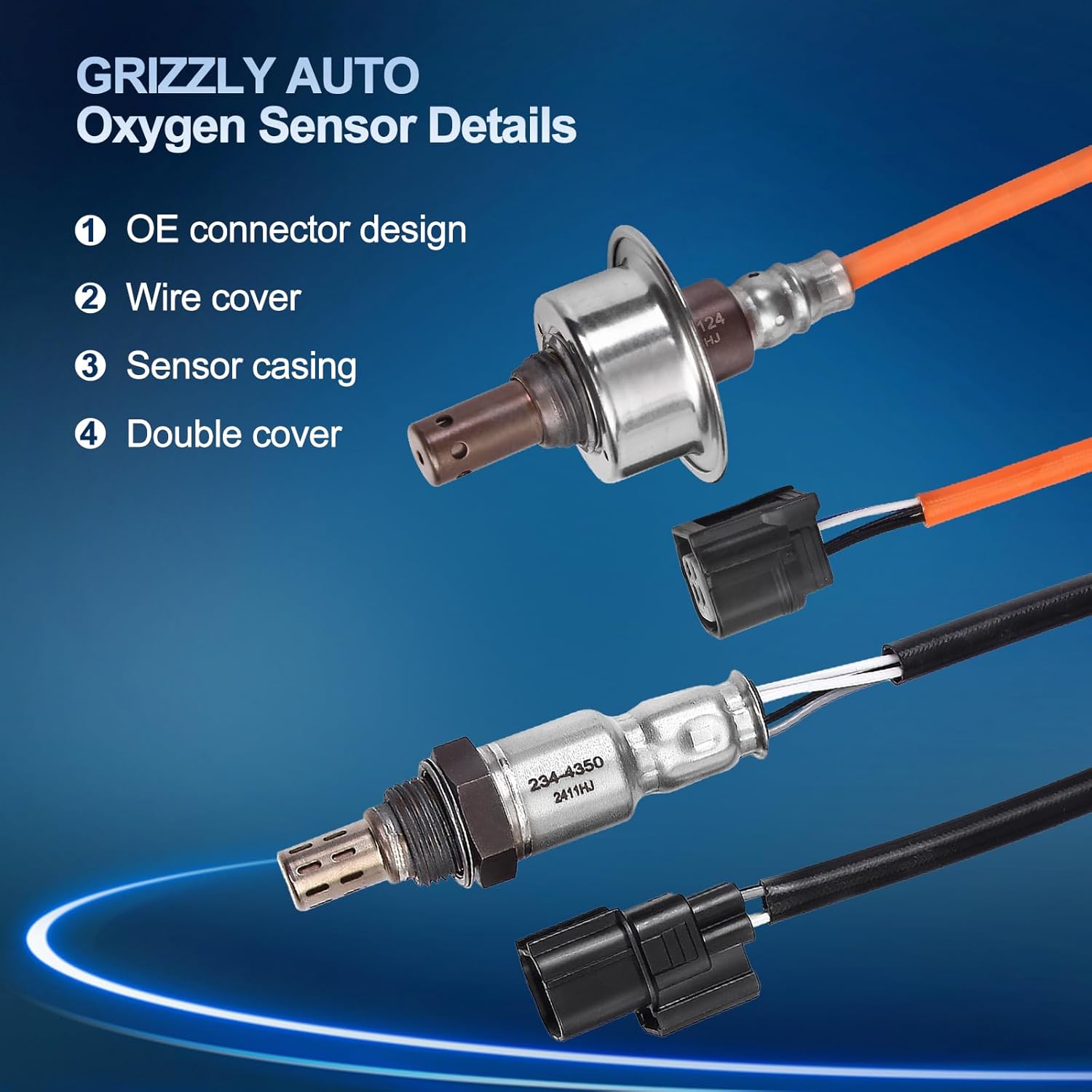 O2 Oxygen Sensor Upstream and Downstream for Honda Civic 1.8L L4 2007 2008 2009 2010 2011, O2 Sensor Replace 234-9124 234-4350 36531-RNA-J01 2Pcs