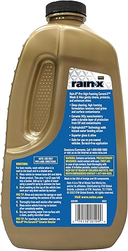 Miniatura 4 de Rain-X 620199 Pro High Foaming Cerami-X Wash and Wax, 48oz  Limpieza profunda y fórmula de alta espuma para lavar y proteger tu vehículo con