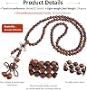 6mm Black Rosewood 108 Prayer Beads Mala Wrap Bracelet for Men Women, Buddha Meditation Worry Beads Bracelet Tibetan Buddhist Buddhism Jewellery Gift Wooden Bead Necklace