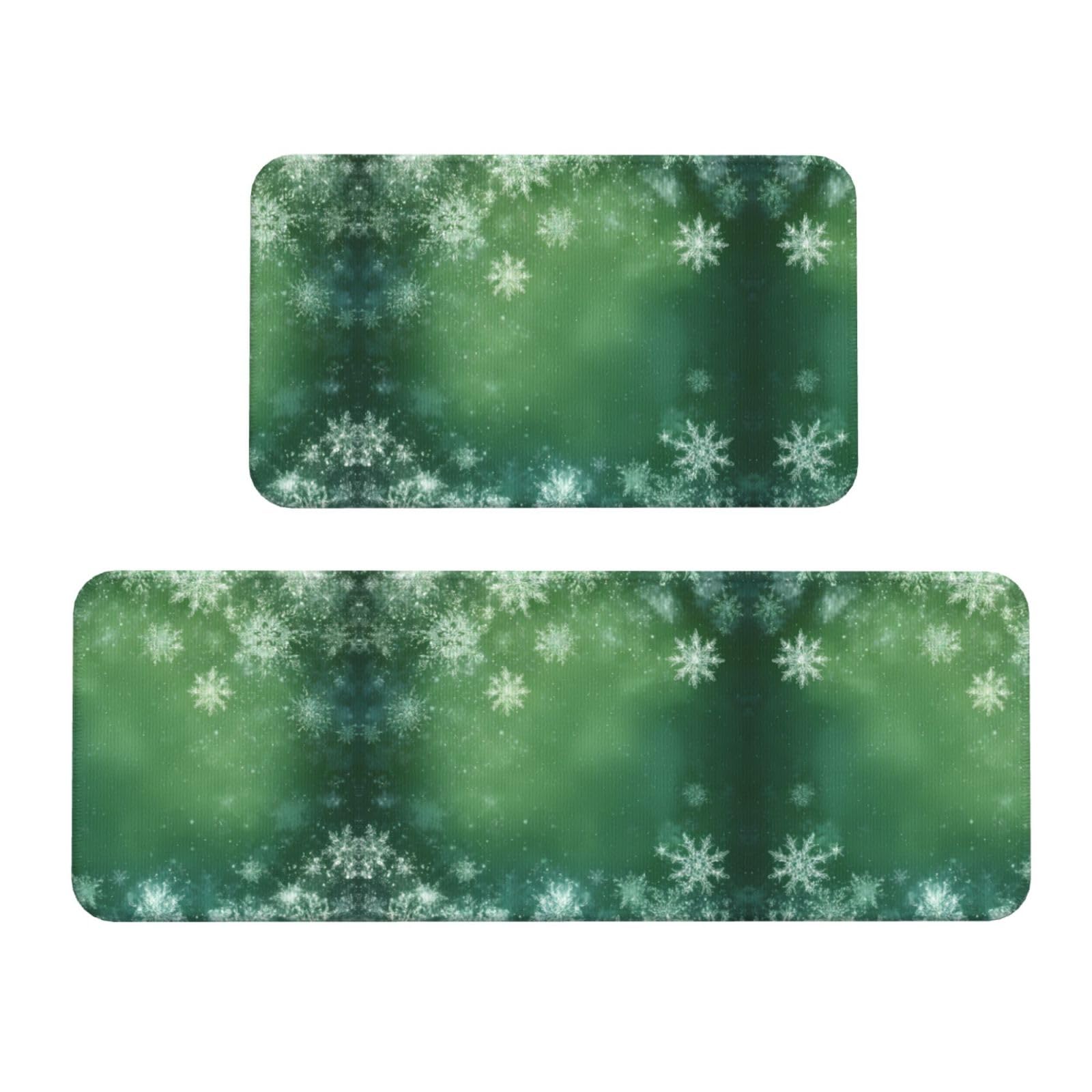 Alfombrillas de cocina lavables y antideslizantes con diseño de copos de nieve para la entrada