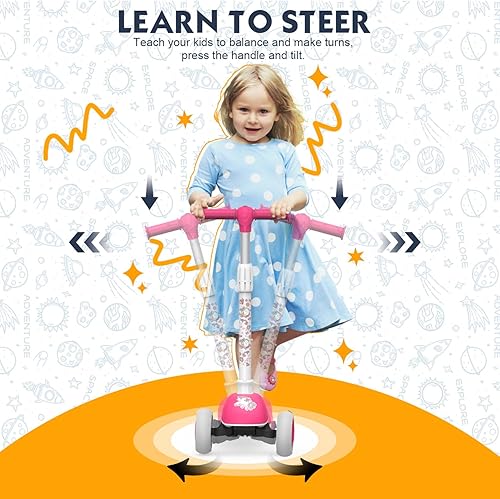 Miniatura 4 de Scooter para niños de 1 a 12 años, 3 ruedas para niños de 1 a 12 años, scooter para niños de 1-33-55-88-12 años para niños y niñas con alturas