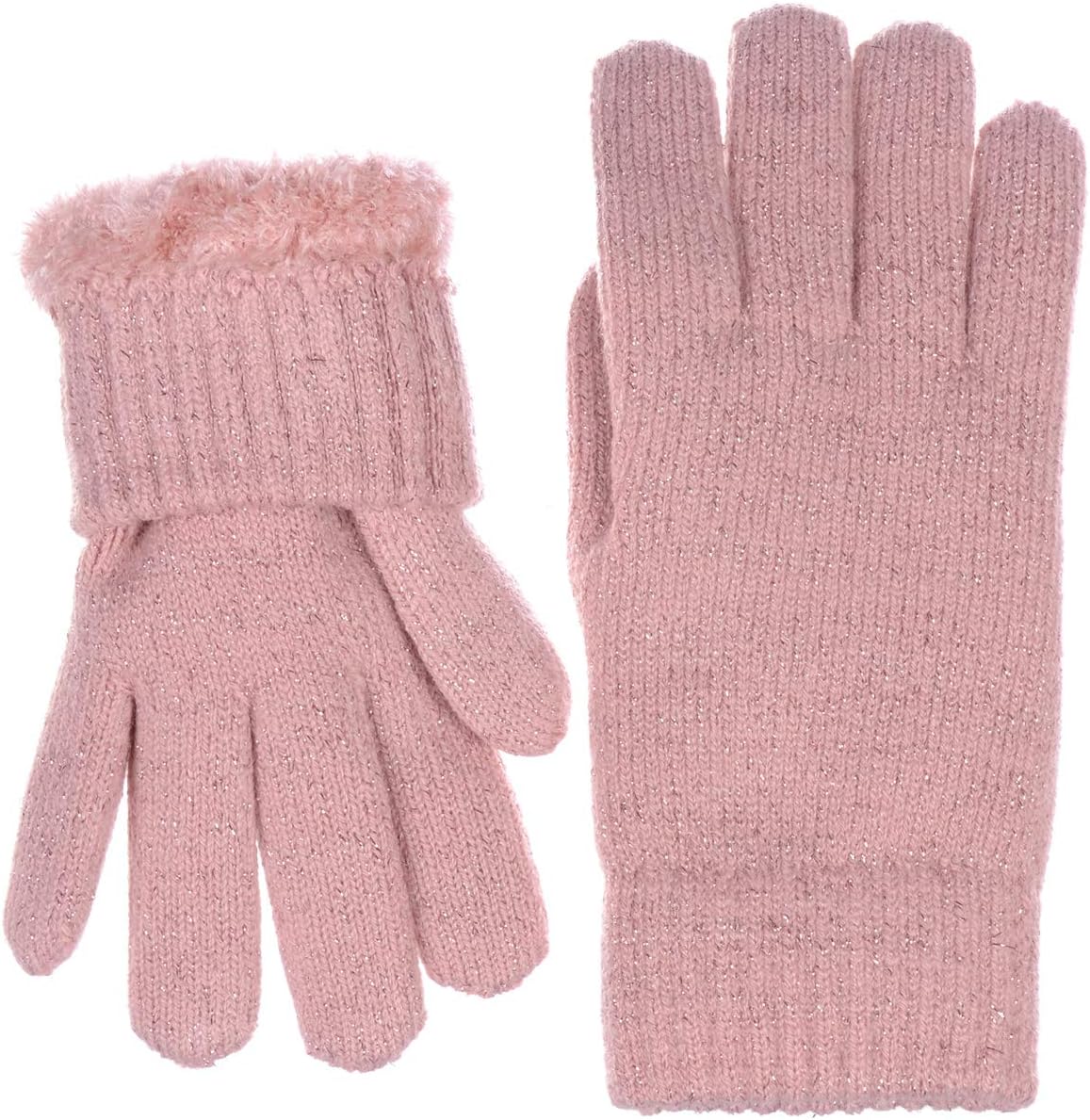 BSB Women's Toasty Warm Plush Fleece Lined Knit Winter Gloves (724PPINK) - Image 3