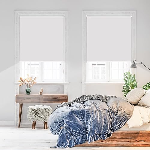 Miniatura 8 de Grandekor Persianas enrollables 100 % opacas, para ventana, con aislamiento térmico, protección UV, impermeable, tela opaca con cadena, 35 x 72