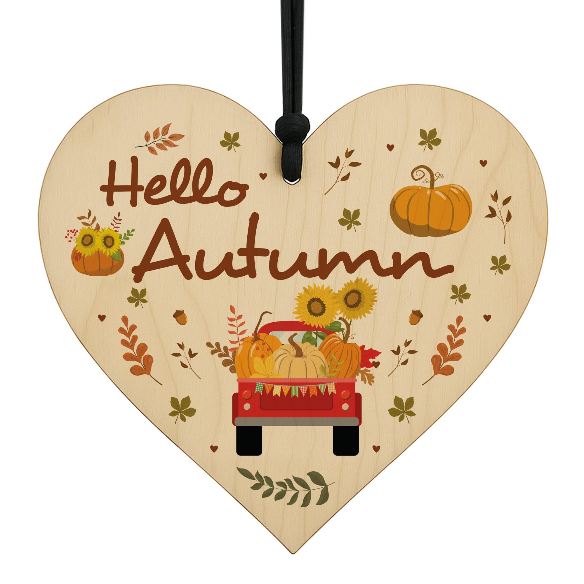 Red Ocean Autumn Decorations Hanging Wooden Plaque Autumnal Decor Thanksgiving Fall Presents For Friends Family Home Decor Signs