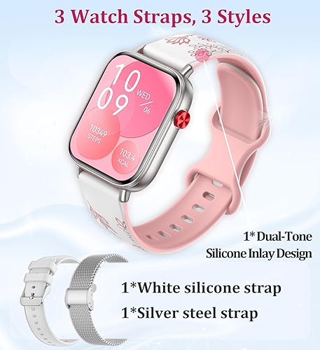 Miniatura 8 de Relojes inteligentes HD de 1.83 pulgadas para mujer, rastreador de actividad con respuestahacer llamadas, reloj inteligente y actividad con