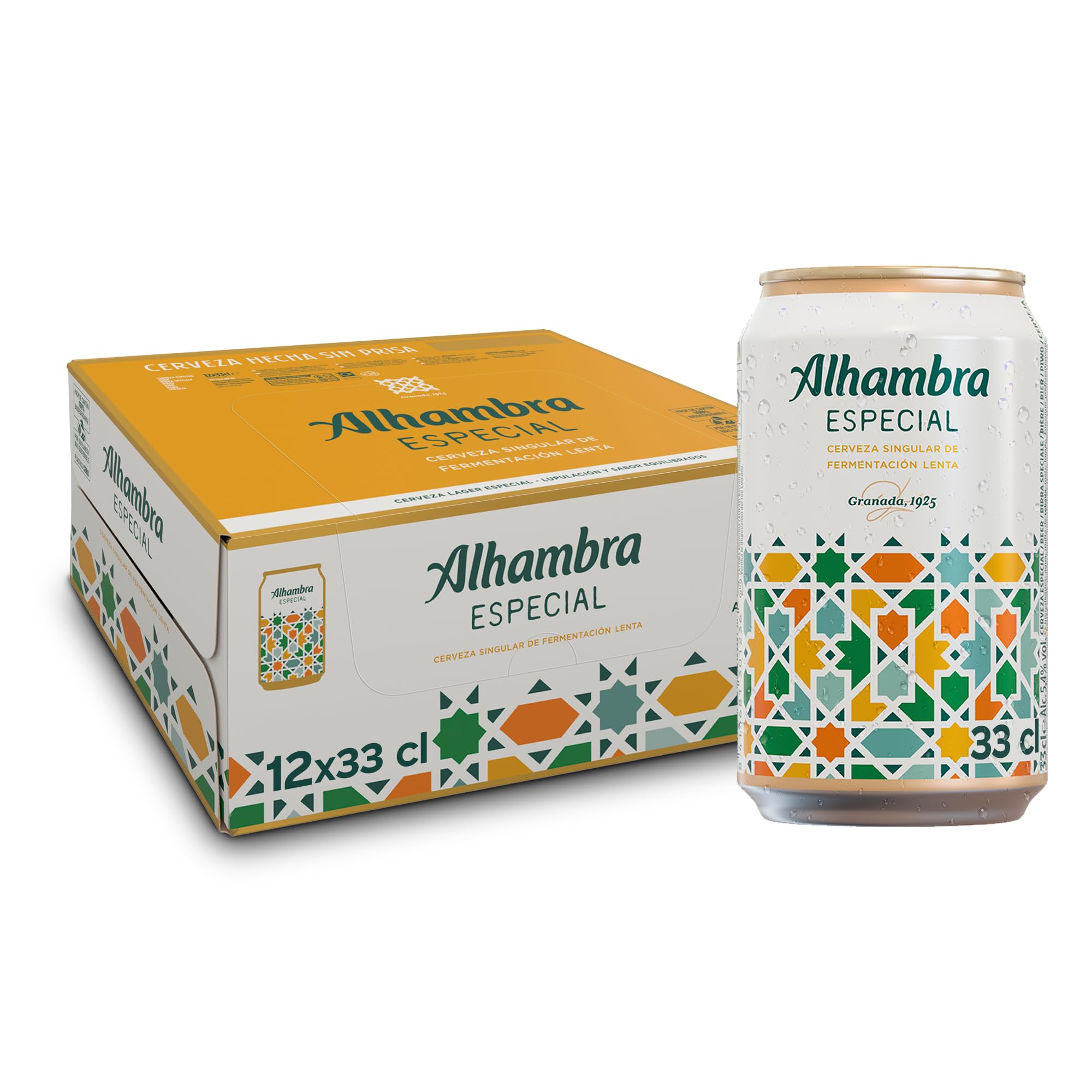 Alhambra Especial, Cerveza Lager Fermentación Lenta, Pack 12 Latas x 33cl en oferta en Amazon