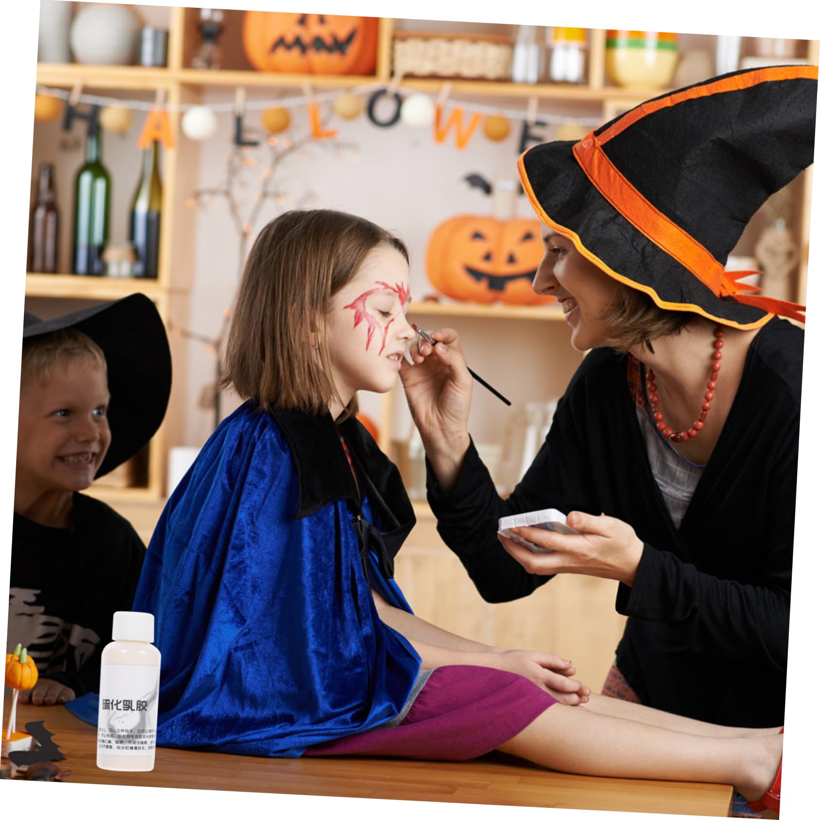 WOONEKY 4 Stück 1 flüssiges Latex halloween schminke halloween make up Falten-Make-up wrinkle schminkles Halloween-Make-up Spezialeffekt-Make-up vulkanisierter Latex Make-up Flüssiglatex