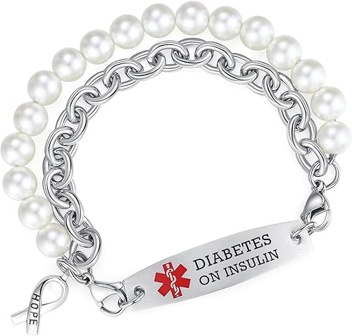 Miniatura 10 de LinnaLove Pulseras de alerta médica intercambiables para hombres y mujeres Pulseras médicas de grabado gratuito de acero inoxidable