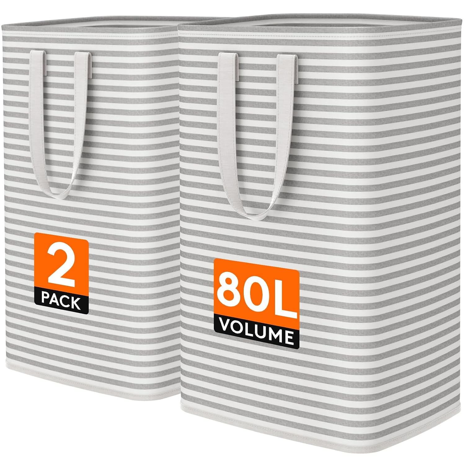 Lifewit 80L大容量洗衣篮 2个装 加固提手 灰色 40%OFF