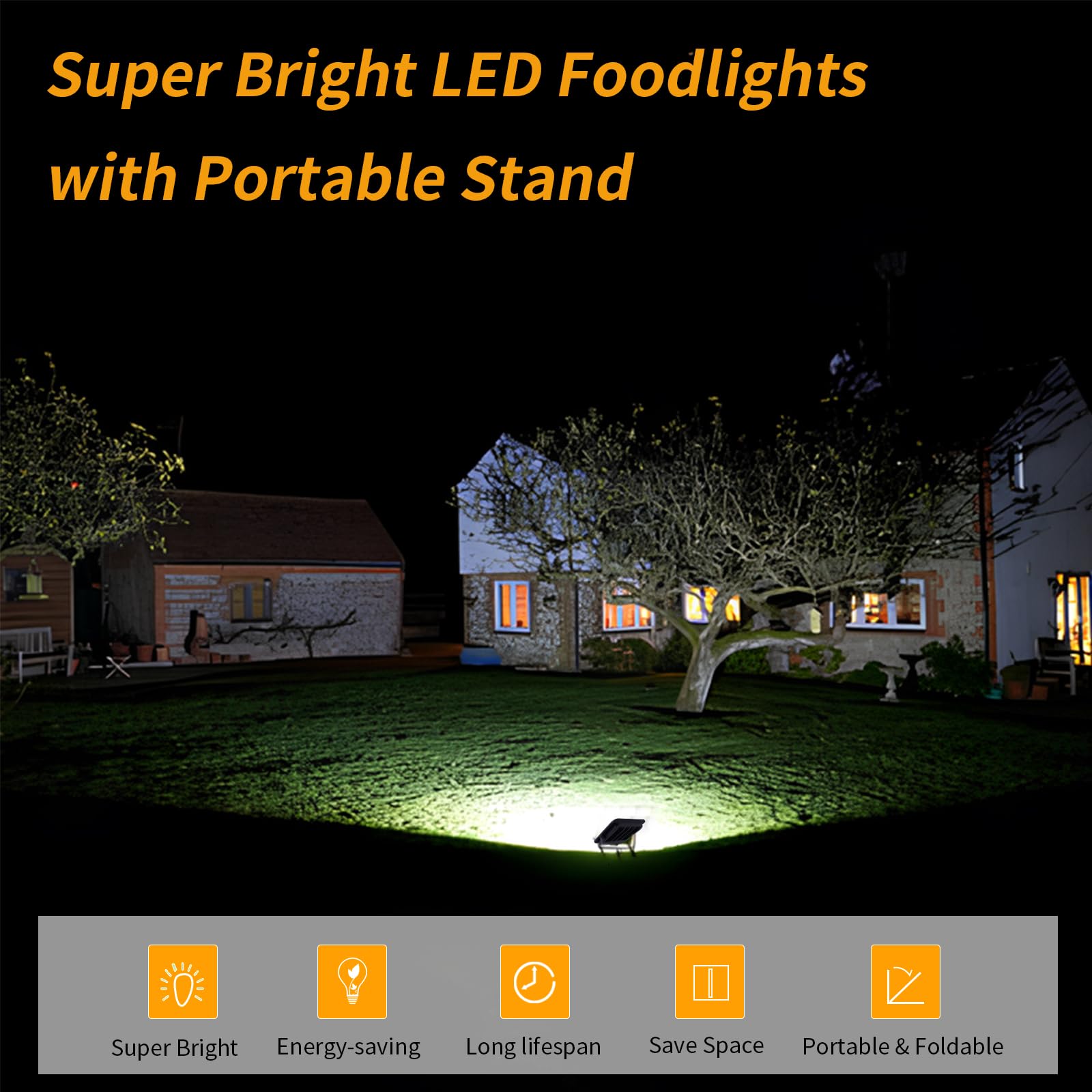 LED Baustrahler 100W,10000LM LED Strahler Arbeitsleuchte mit Ständer/2m Kabel/EU Stecker/Kaltweiß Baulampe Flutlicht,IP66 Wasserdicht Werkstattlampe Arbeitsscheinwerfer für Garage,Keller-6pcs