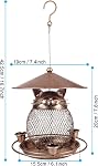 LBTING Bird Feeder for Outdoor, Squirrel Proof Metal Wild Bird Feeder Decoration for Hanging Outside Garden Yard, Cute Cat-Shaped