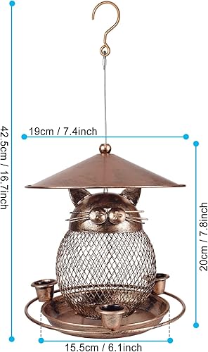 Miniatura 2 de LBTING Comedero para pájaros para exteriores, de metal, a prueba de ardillas, decoración para colgar al aire libre, jardín, patio, lindo en forma de