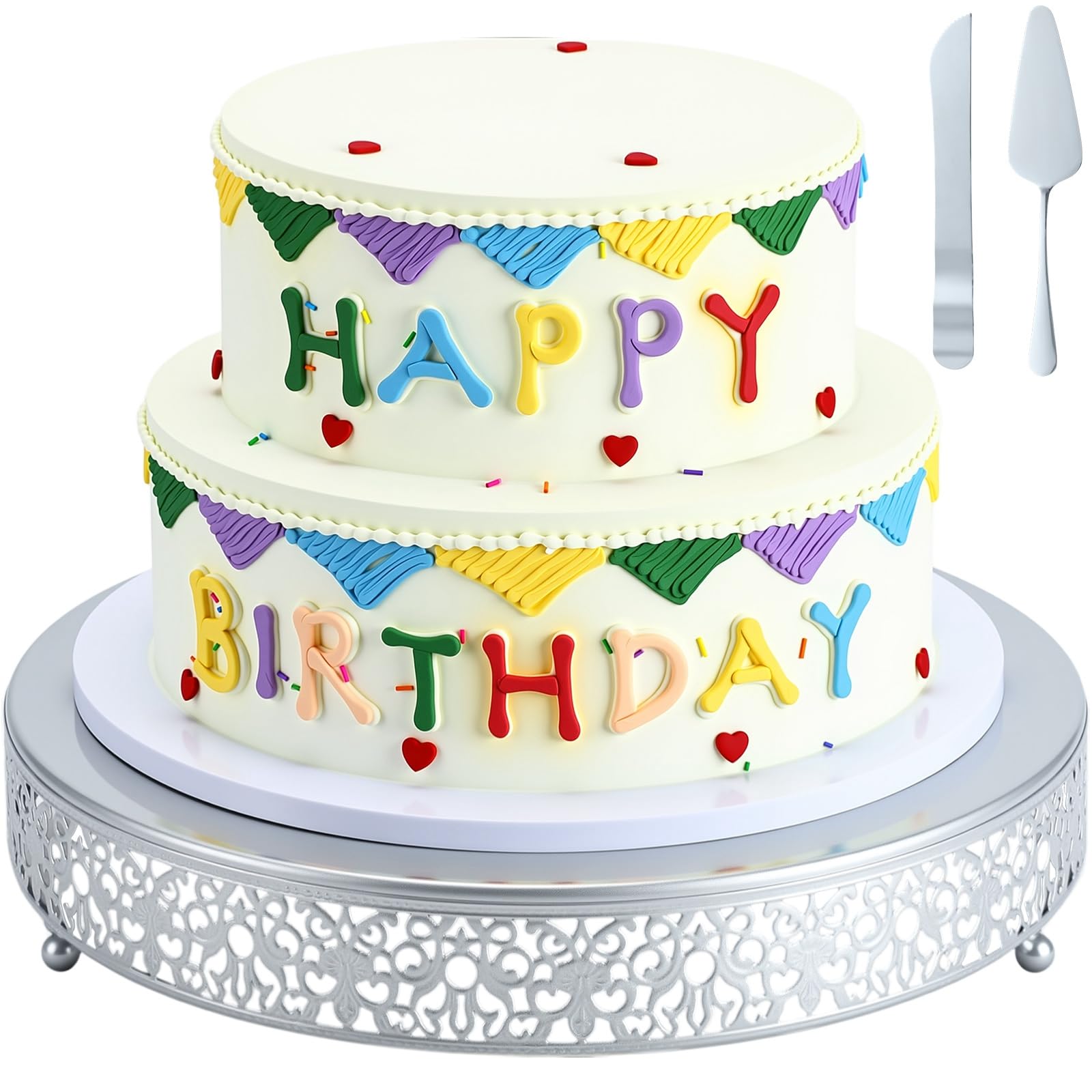 Photo 1 of Wenqik 14 Inch Silver Cake Stand Set