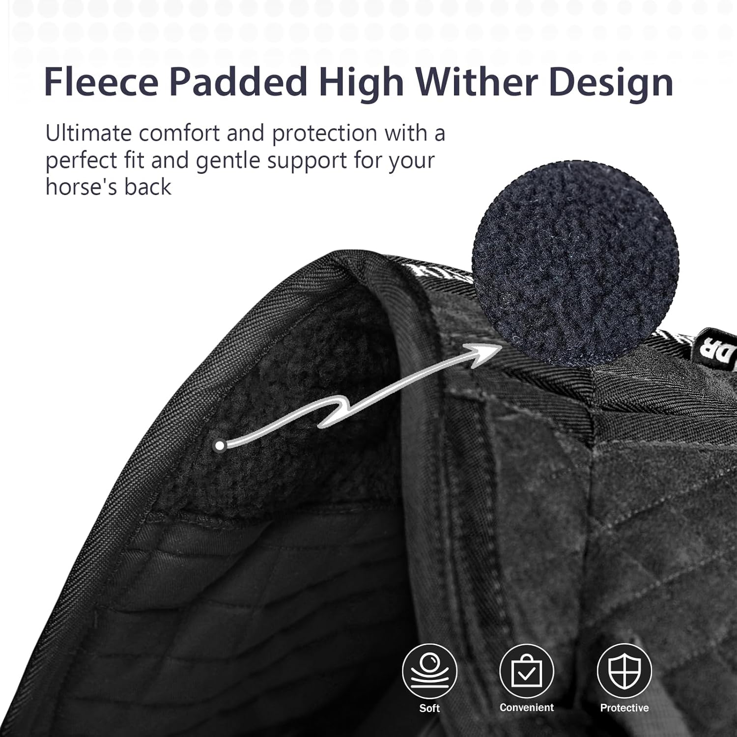 Harrison Howard Diamond Quilted Dressage Saddle Pad Adjustable with 4 Pockets and Foam Inserts with Differentiated Thickness Horse Riding Pad with Added Cushioning and Comfort