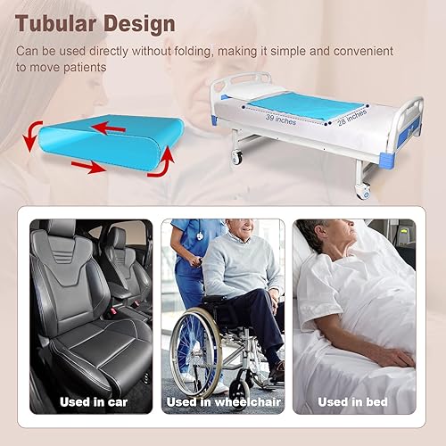 Miniatura 5 de Hoja de transferencia tubular de 27 x 39 pulgadas para pacientes en movimiento, hoja deslizante y tablero deslizante para traslados de ancianos en