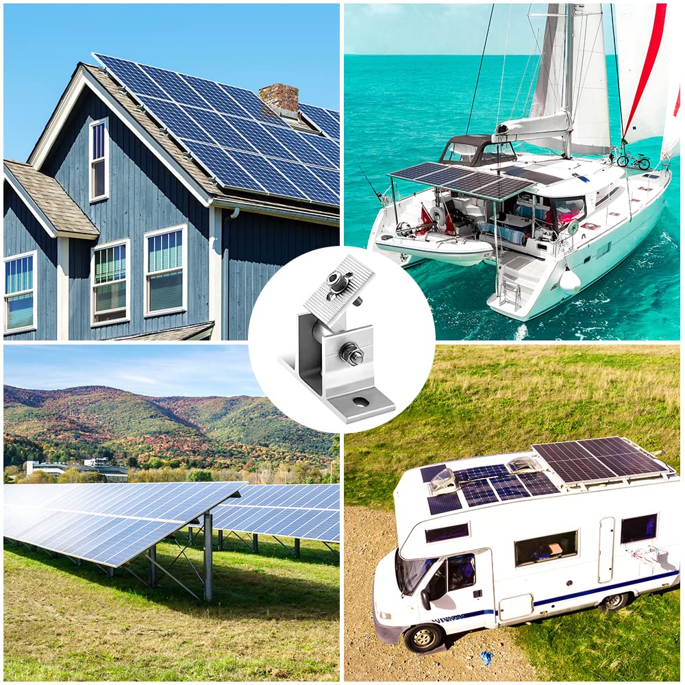 mizikuu Solarpanel Halterung Dachhaken, 4 Stück Befestigung Solarmodul Z- Halterung Montage Solarpanel Dachmontage Individuell Verstellbar pv modul halterung für Wohnmobile, Dächer, Wände