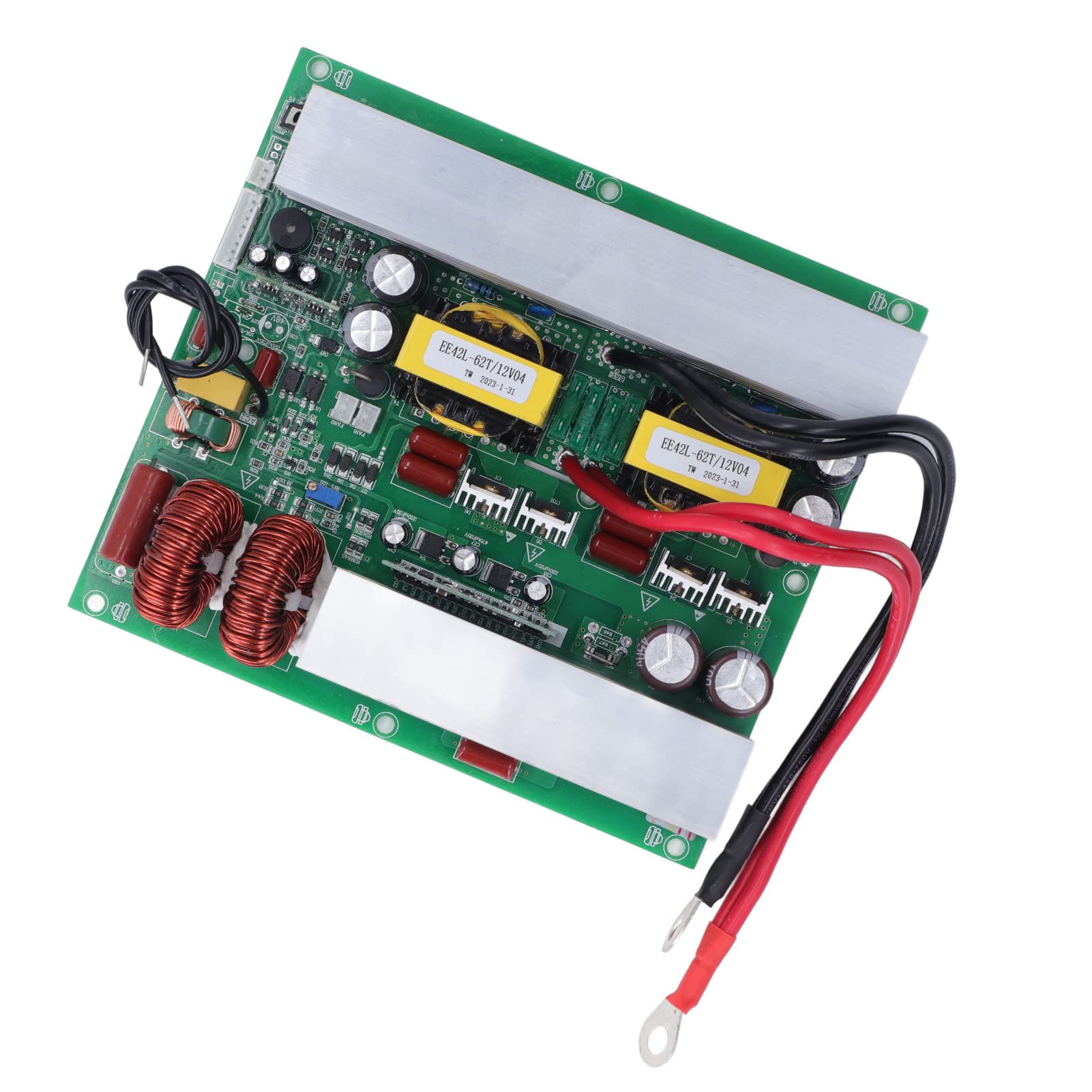 Falownik Czystej Fali Sinusoidalnej, Aluminiowa Płytka Falownika 1000 W DC12V do AC220V, Moc Szczytowa 2000 W, wydajność 95%, 6 zabezpieczeń do Podróży Samochodem Kemping Home Backup