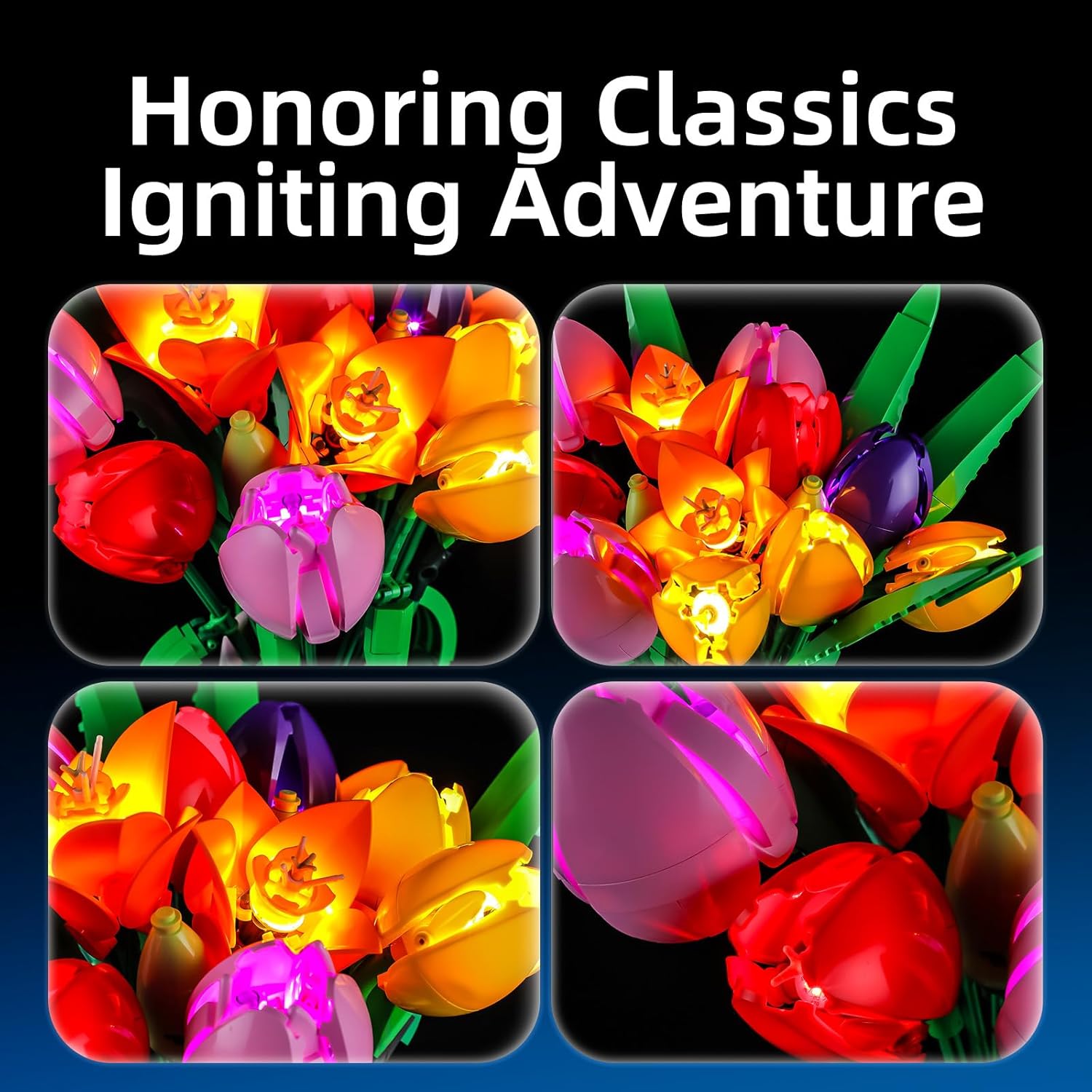 YEABRICKS LED Light for Lego-11501 Botanicals Tulip Bouquet Building Blocks Model (Building Set NOT Included)