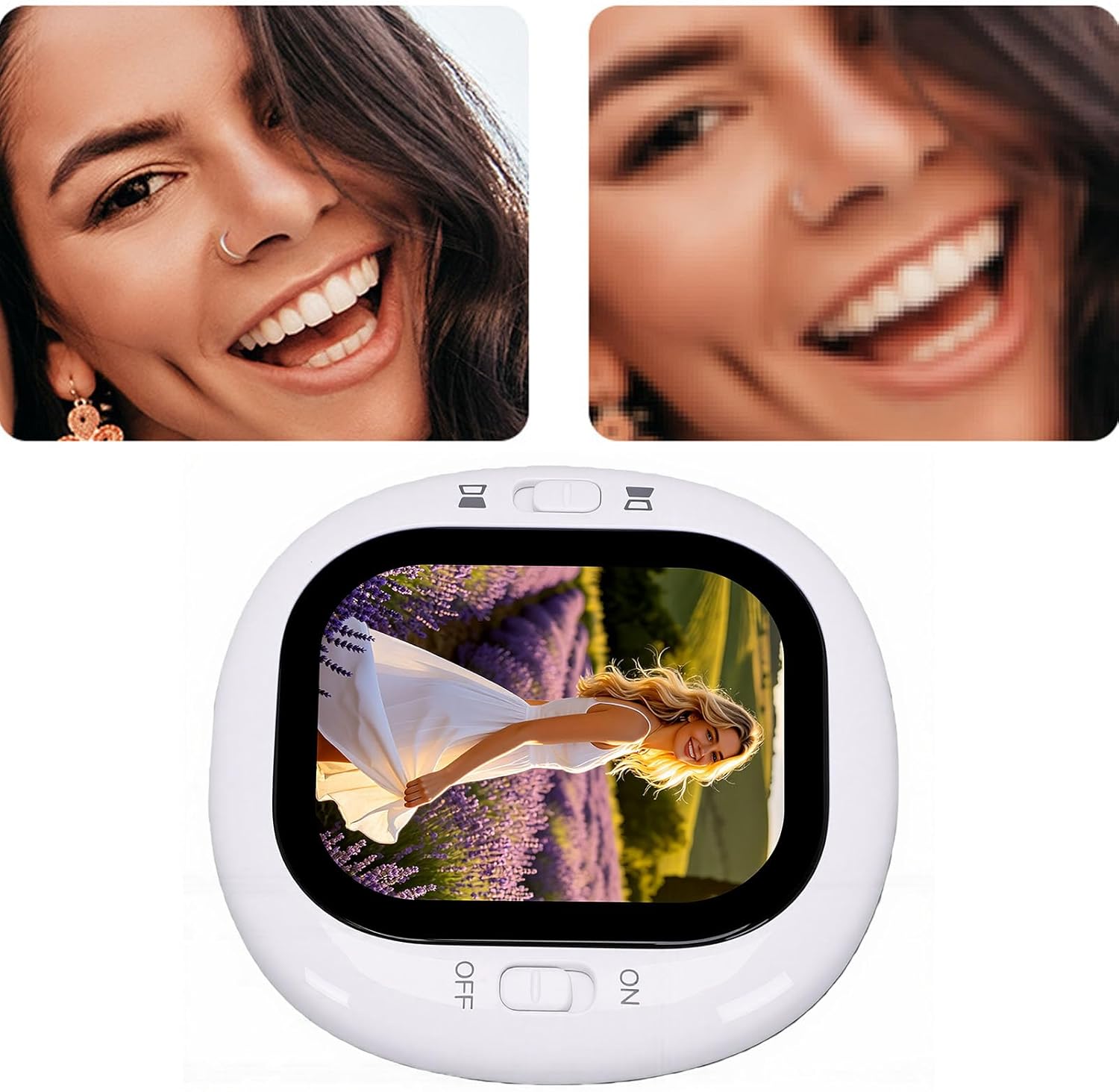 Wireless Vlog Selfie Monitor Screen, 2.1 Inch Selfie Monitor Screen with Zero Latency Preview, 410x502 Resolution WiFi Magnetic Back Camera for Live Streaming