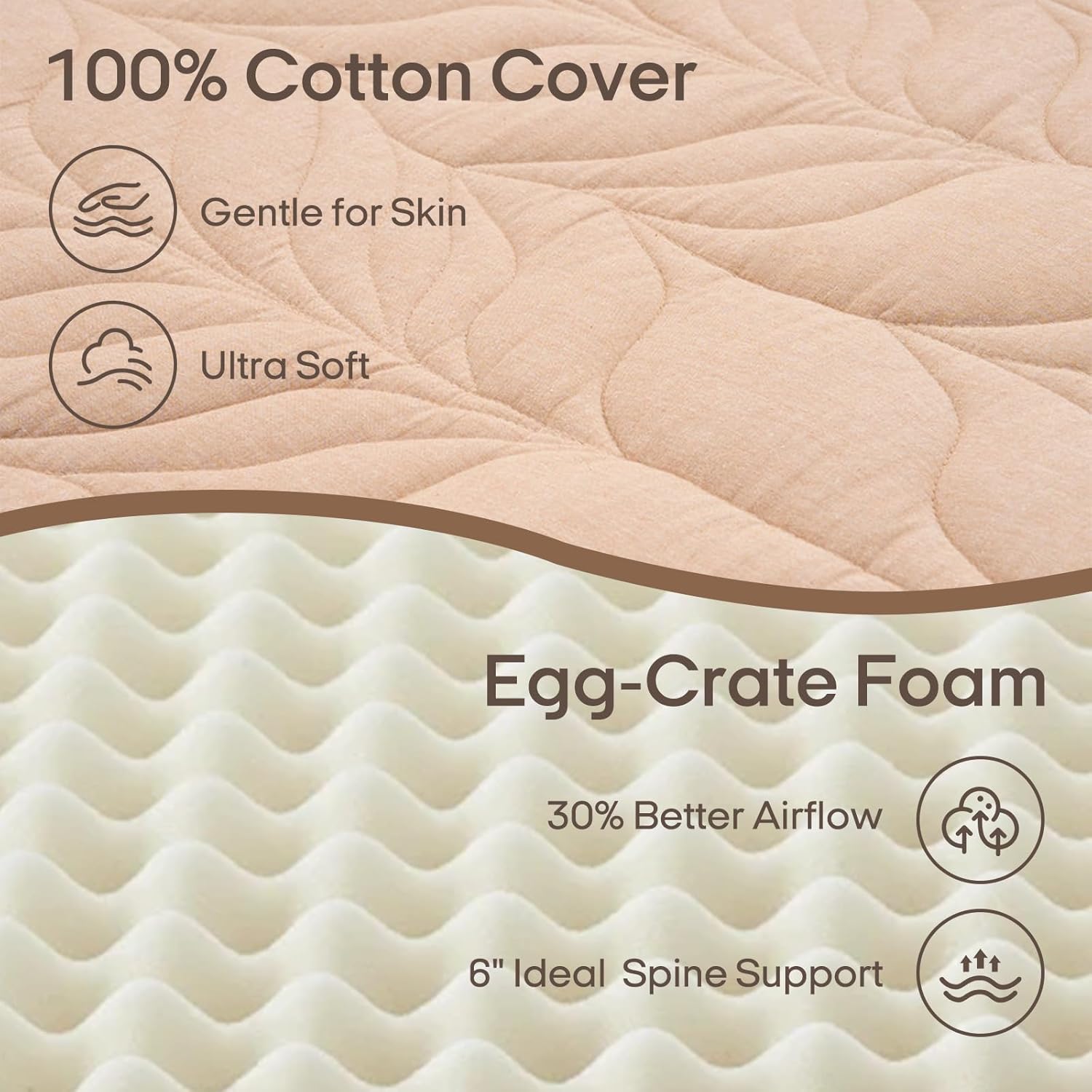 ZonLi Japanese Floor Mattress Futon Mattress Queen Size, 6" Thicken Roll Up Tatami Mat 100% Cotton Washable Cover, Portable & Foldable Floor Bed Mattress for Sleeping, Dormitory, Adult， Coffee