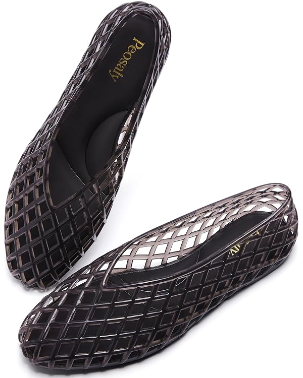 Peosaly Flats for Women Comfortable Slip On Pointed Toe Womens Jelly Shoes by Peosaly - Used condition - Image 4