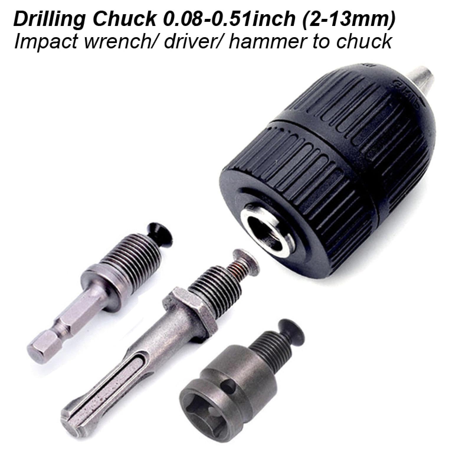 Uchwyt wiertarski bezkluczykowy 2-13 mm Konwerter 1/2"-20 gwintów Adapter szybkiej wymiany Klucz udarowy sześciokątny 1/4" Wiertło (adapter uchwytu SDS)