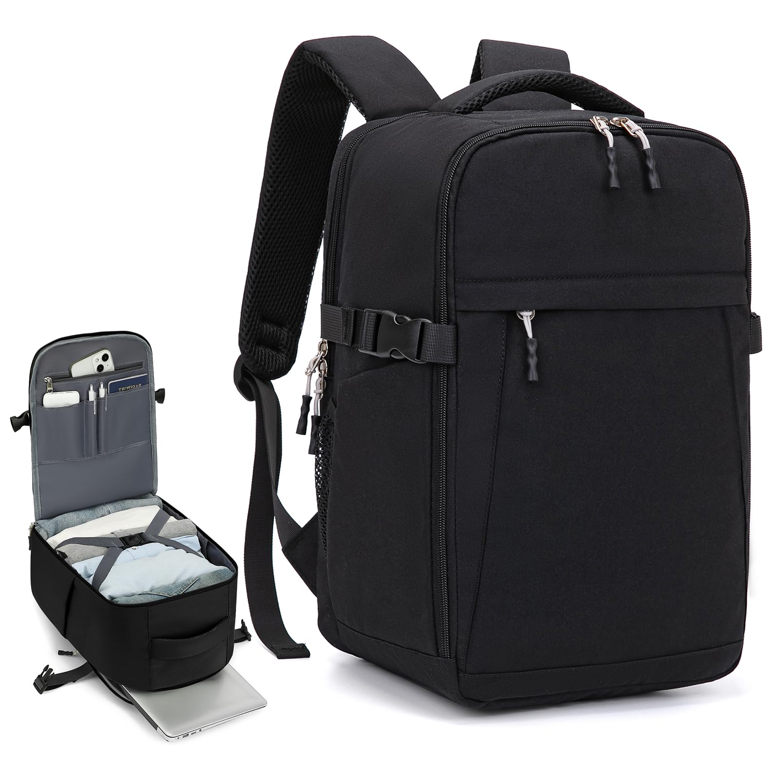 Hayayu Zaino Per Ryanair 40x30x20 40x20x25, Zaino Da Viaggio Aereo Bagaglio a Mano 40x30x20 per Wizzair per Easyjet 45x36x20,Borse Da Cabina Zainetto Donna Uomo Zaini Da Viaggio Con Foro USB