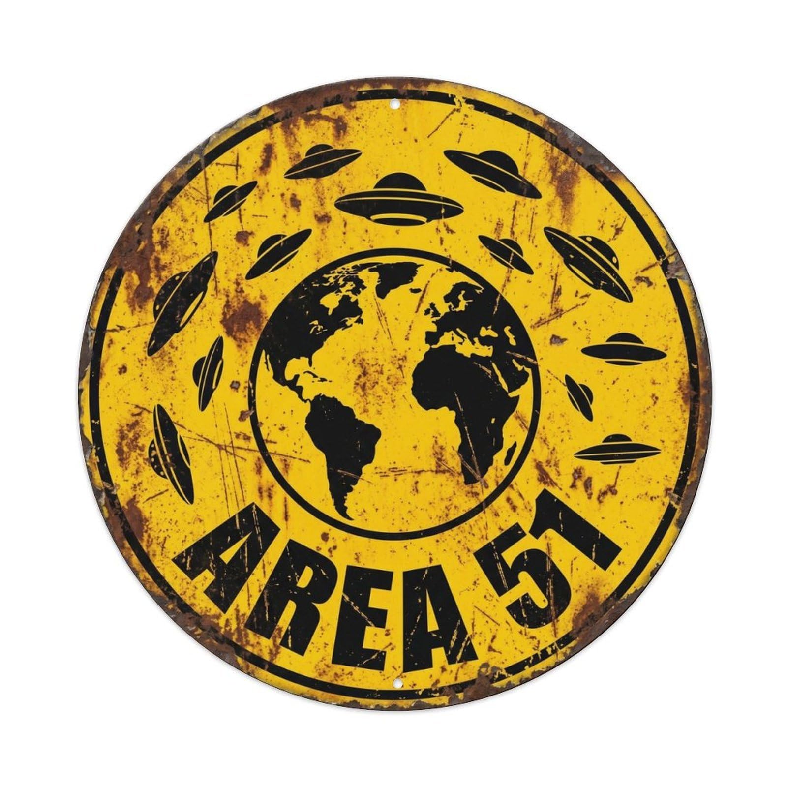 Area 51 Earth Orbit Saucer Fleet Surveillance Metal Tin Sign