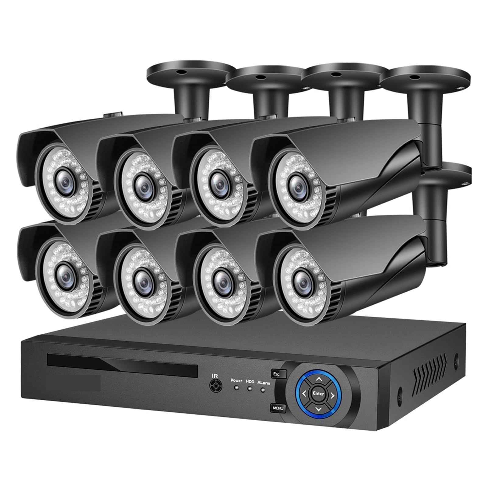 4K 8MP Ai Wykrywanie Twarzy Bezpieczeństwo System Kamer CCTV Zestaw POE NVR Outdoor Home Human Surveillance Camera Dobra Jakość Obrazu(None,8CH NVR 8 AI Camera)