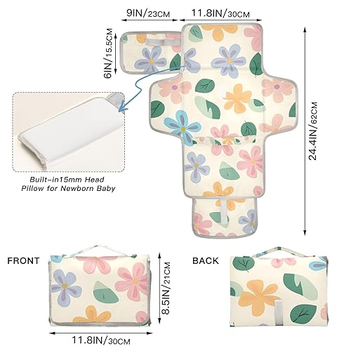 Miniatura 4 de Simple Portable Changing Pad with Built-in Pillow, Waterproof Foldable Baby Diaper Changing Pads, Diaper Mat for Boys and Girls