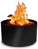 Vista 1 de Simond Store Revestimiento de anillo portátil para hoguera, 48 pulgadas de diámetro, 12 pulgadas de altura, sin parte inferior de 0.079 in