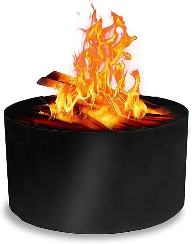 Simond Store Revestimiento de anillo portátil para hoguera, 48 pulgadas de diámetro, 12 pulgadas de altura, sin parte inferior de 0.079 in de