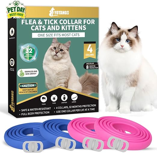 Blue and pink cat flea collar multi pack