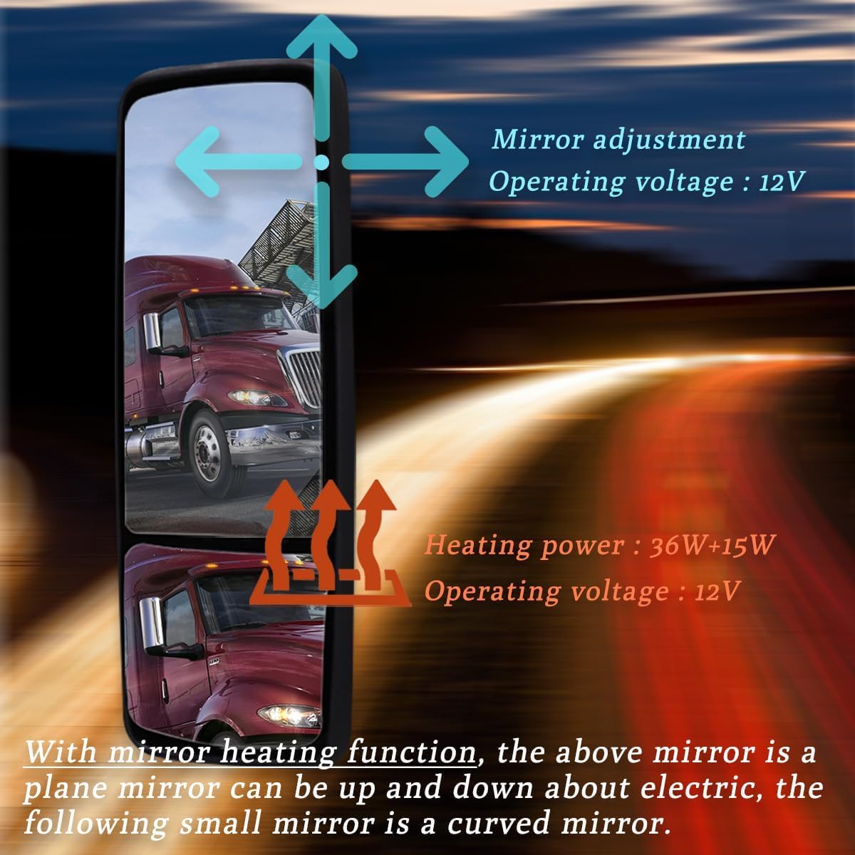 Chrome Door Mirror replacement International Lt625 2018+ Truck Right Passenger Side Mirrors