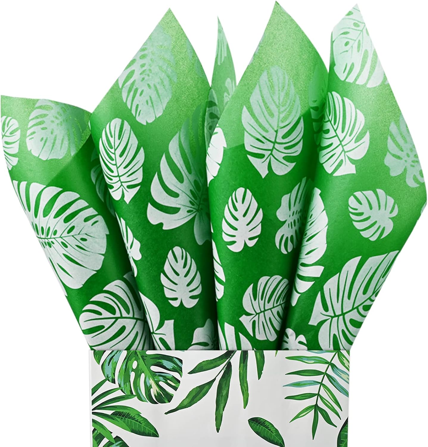 90 Sheets 20 * 14 Inches Palm Leaf Monstera Tissue Paper for Gift Wrapping, Tropical Gift Wrap Tissue Green Tissue Paper for Gift Bags for Birthday, Wedding, Summer Holiday DIY Crafts : Health & Household