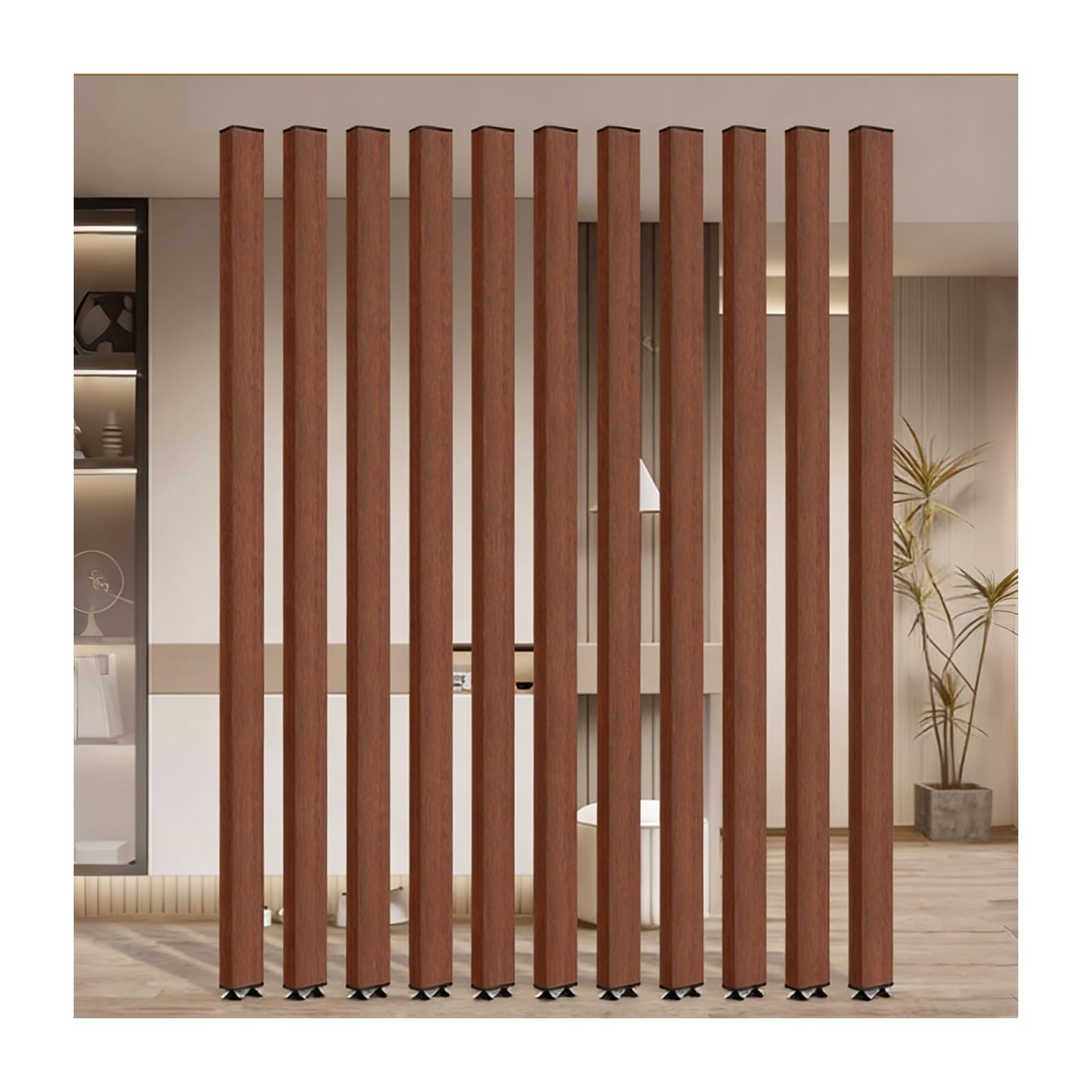 Séparateurs de pièce réglables en bois authentique lot de 8 panneaux modulables 120 cm
