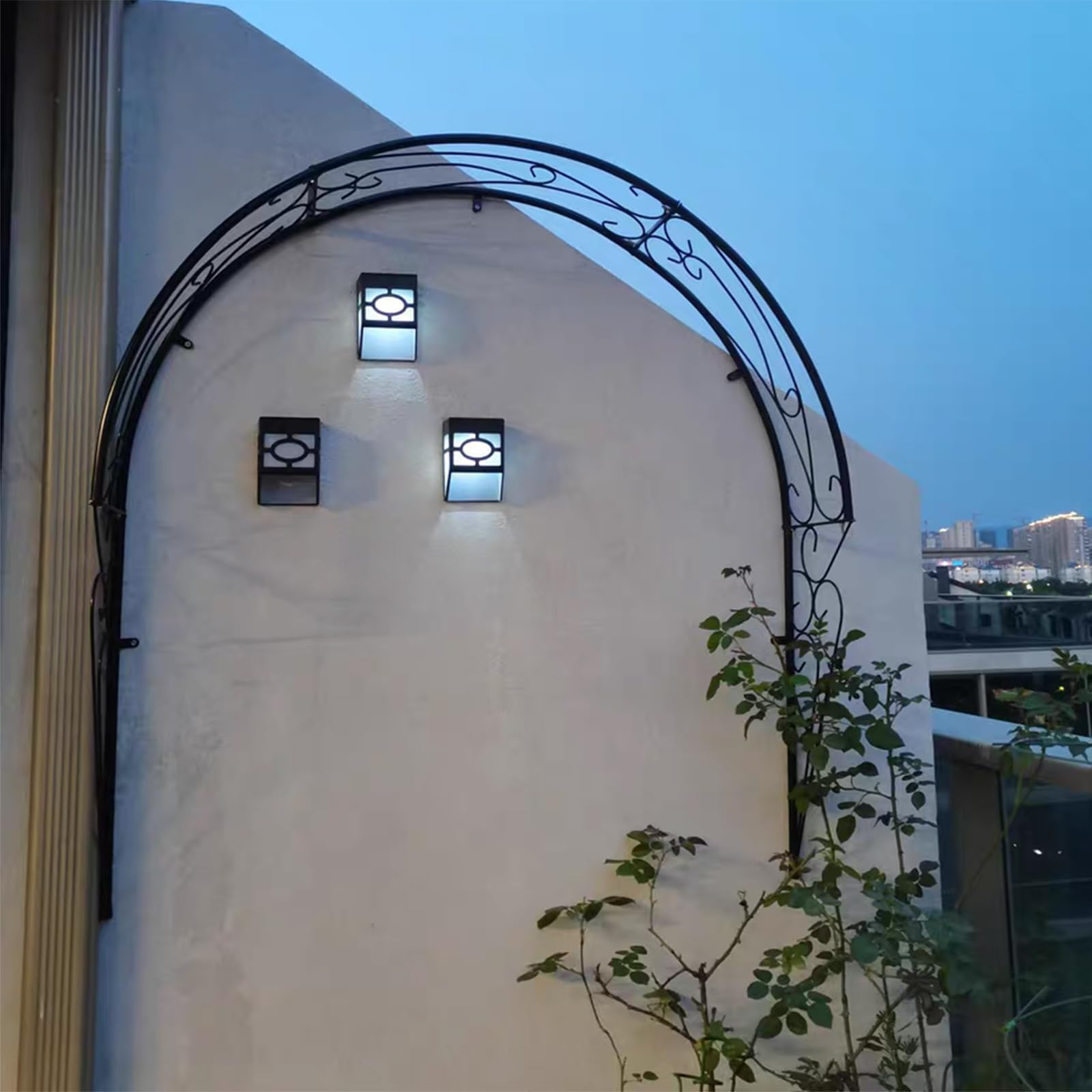 Arche à Rosiers Arche de Jardin Murale Treillis en métal Support pour Plantes grimpantes Arceau à Rosiers Pergola Semi-Circulaire pour fenêtres Portes Entrées