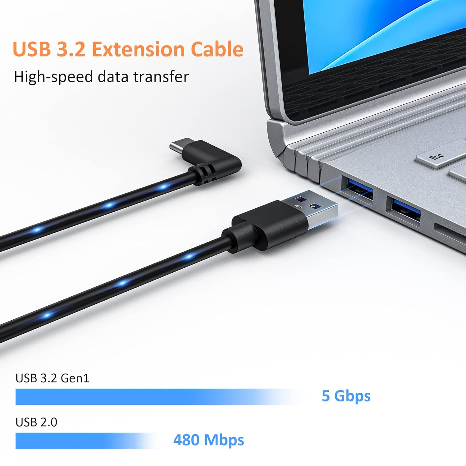 NexiGo Enhanced 16FT Link Cable with Signal Amplifier, USB 3.2 Gen1 Type C to A, Fast Charging & High-Speed Data Transfer (up to 5Gbps), Compatible with Oculus Quest 1 and 2 Headset to Gaming PC : Video Games