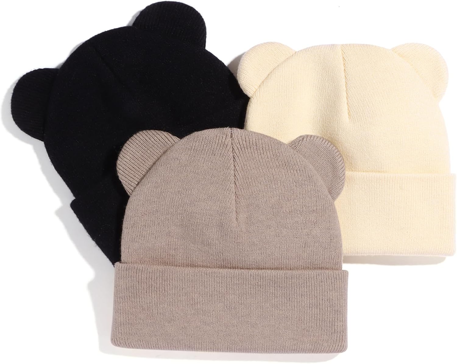Baby Winter Beanie Hat,Kids Cute Bear Ears Soft Knit Beanie for Infant Boys Girl Warm Winter Hat Caps