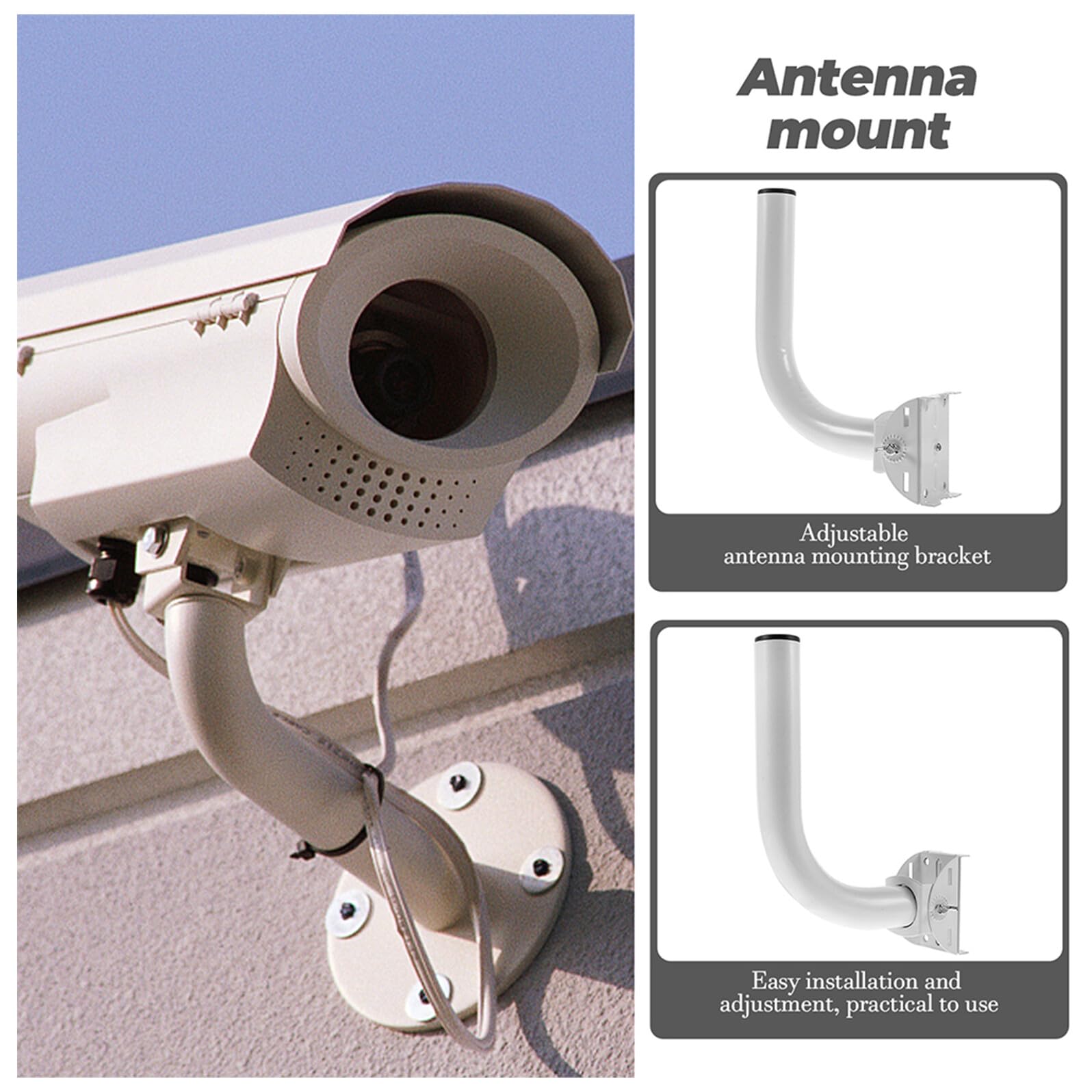 Alipis 4pièces Support de Mât J Antenne Extérieure Support Antenne Mural pour Camion ou Maison Lot
