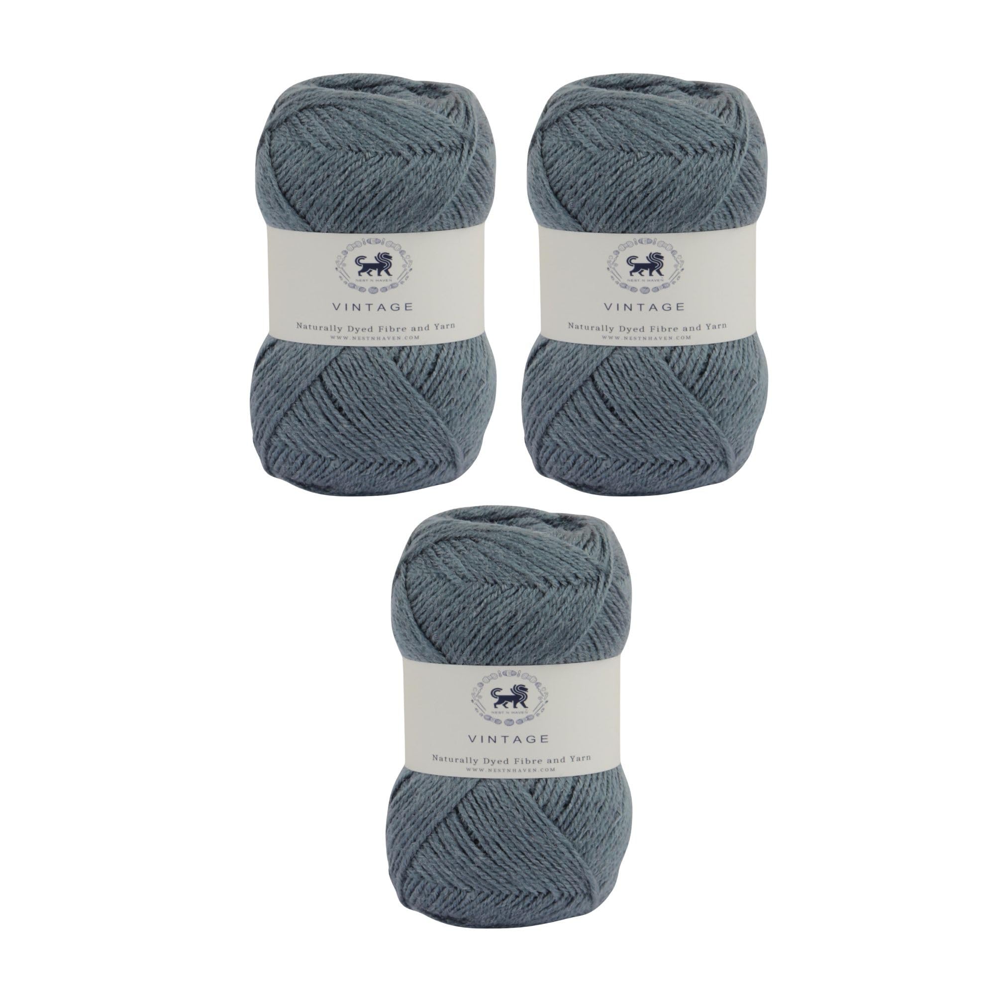 Nestnhaven Acrowools Vintage, Micro Soft, Hand Knitting and Crochet Yarn. Pack of 1 Ball - 100gms. Shade no - NNHV001 (Grey) | (300 Gm)