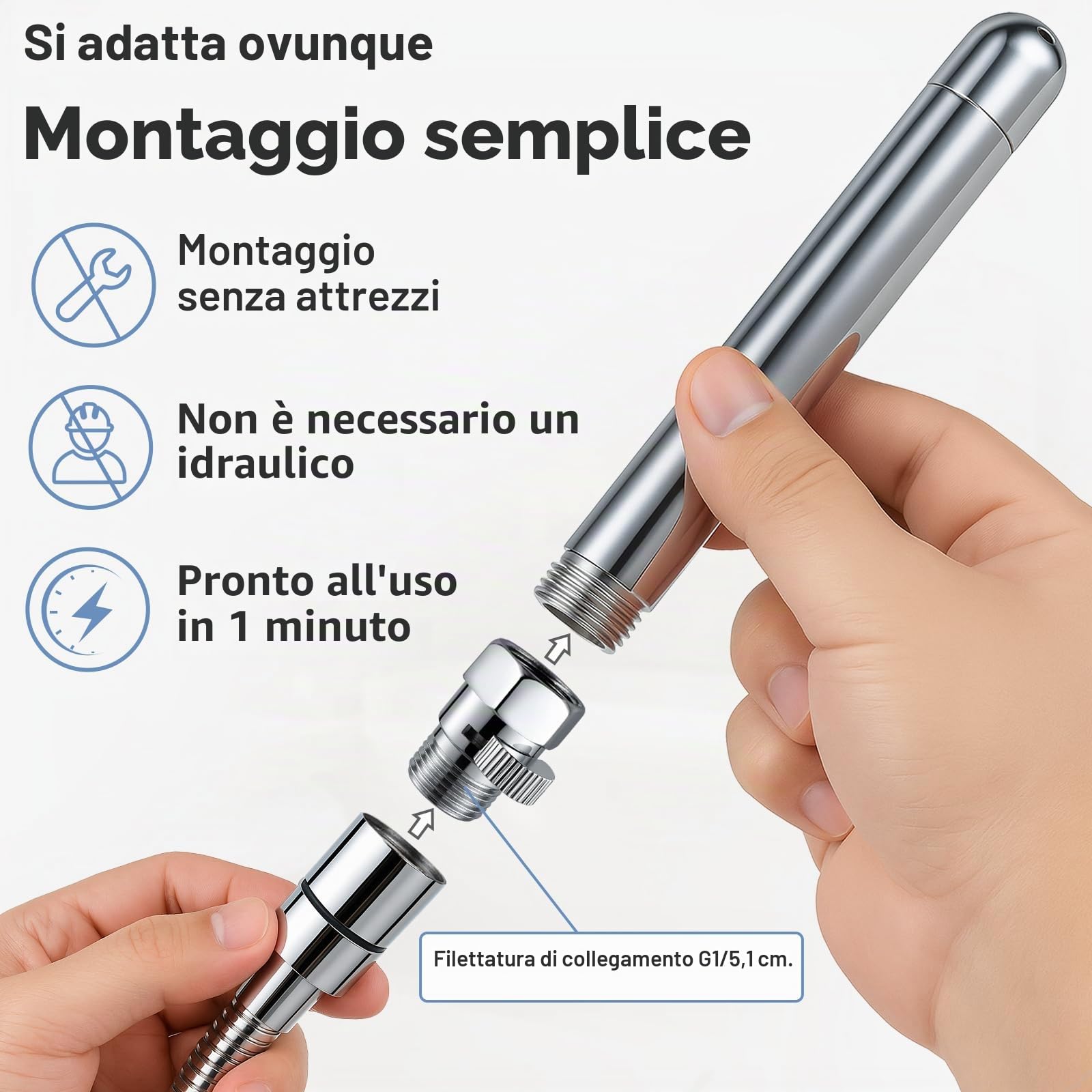 Set soffione doccia in metallo per lavaggio intestinale con regolatore di flusso, unisex, per la cura intima, per uomini e donne, inclusa borsa in velluto come accessorio doccia
