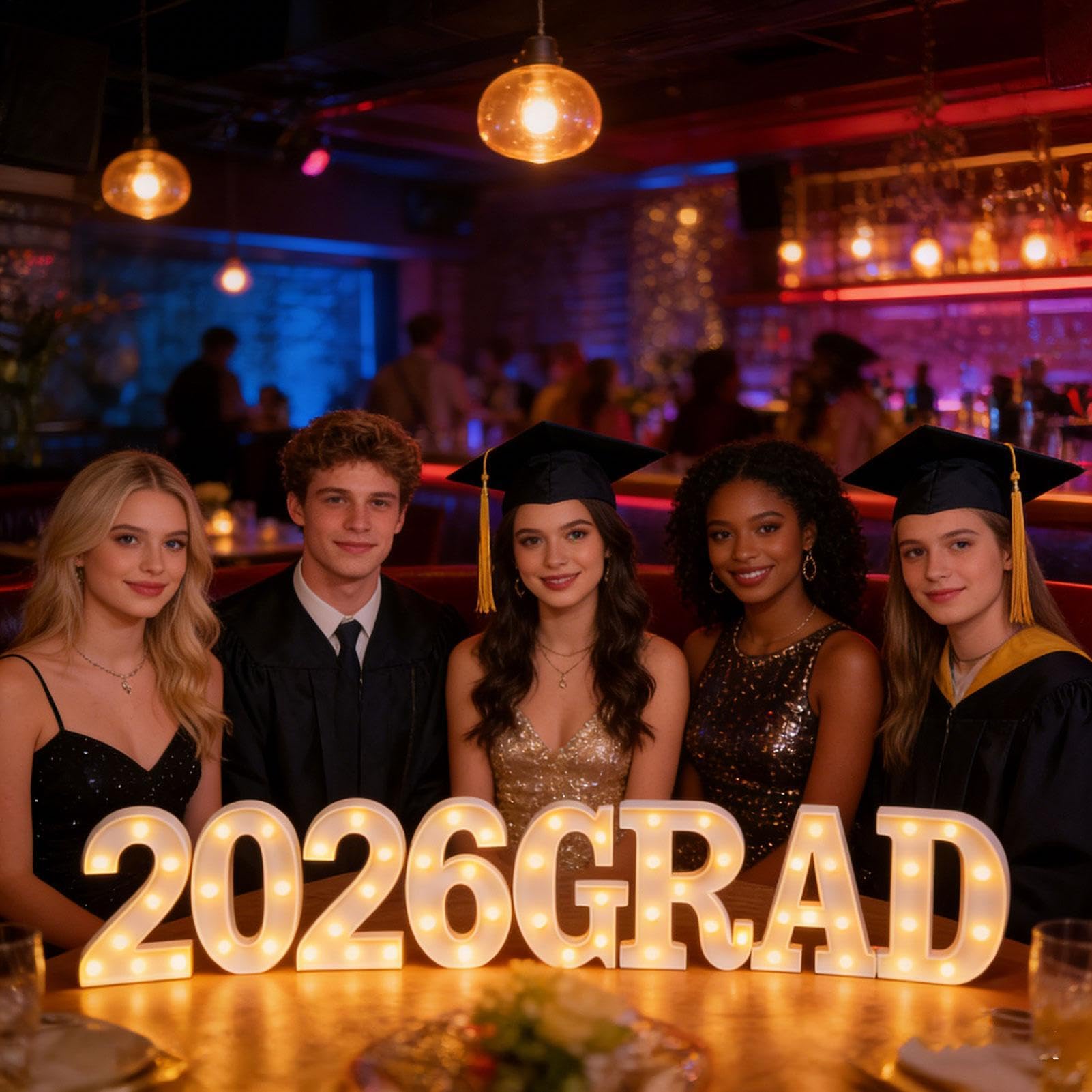 Decorazioni laurea 2026 Insegna luminosa a batteria | Addobbi per Festa di Laurea con LED Asilo, scuola materna, università, camera da , interni, esterni, giardino, cortile