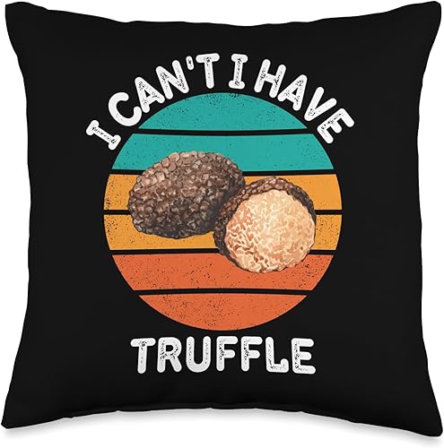 Vintage I Can't I Have Truffle Food Lover Vintage Lover Retro Truffle Throw Pillow, 16x16, Multicolor