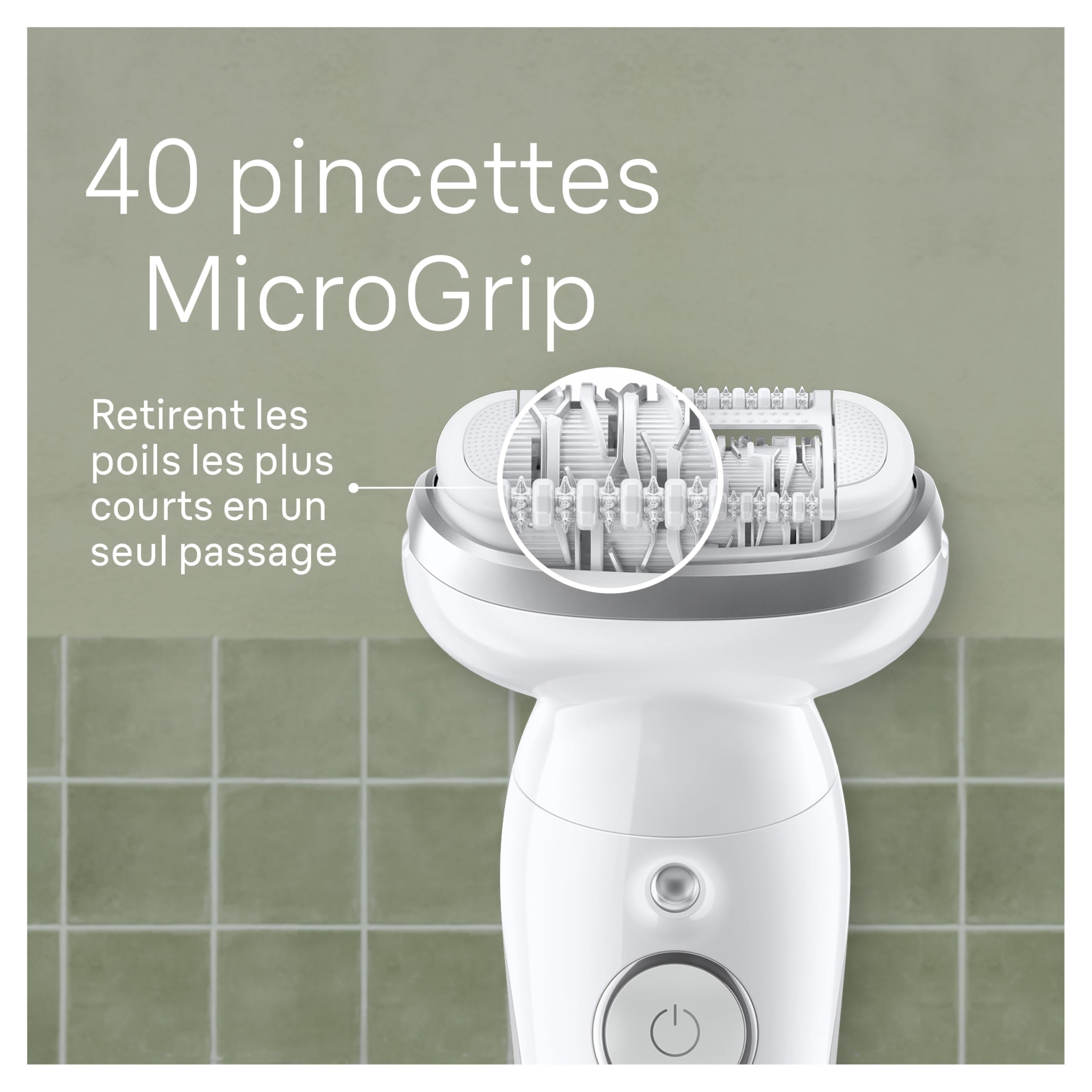 Braun Silk-épil 9, Épilateur Avec Tête Pivotante Pour Épilation Facile, Même Pour Les Zones Sensibles, Appareil De Précision Pour Une Peau Douce Longue Durée, 9-011, Étanche, Blanc/Argent