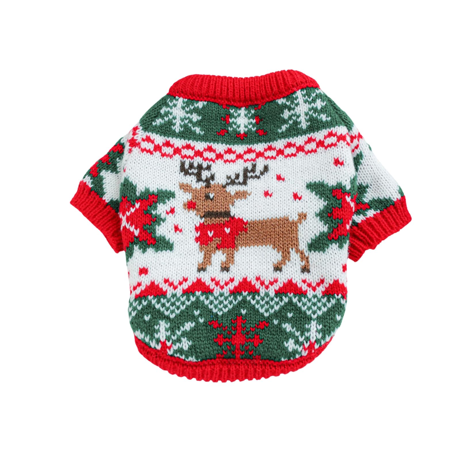 MeiAOBest Pet Knit Sweater,Small Dog Christmas Knitwear Jumper Sweater Cold Weather Cat/Dog Pullover Coat,Cute Pet Dress Up Clothing for Puppy Small Medium Dog_M(Christmas 2)