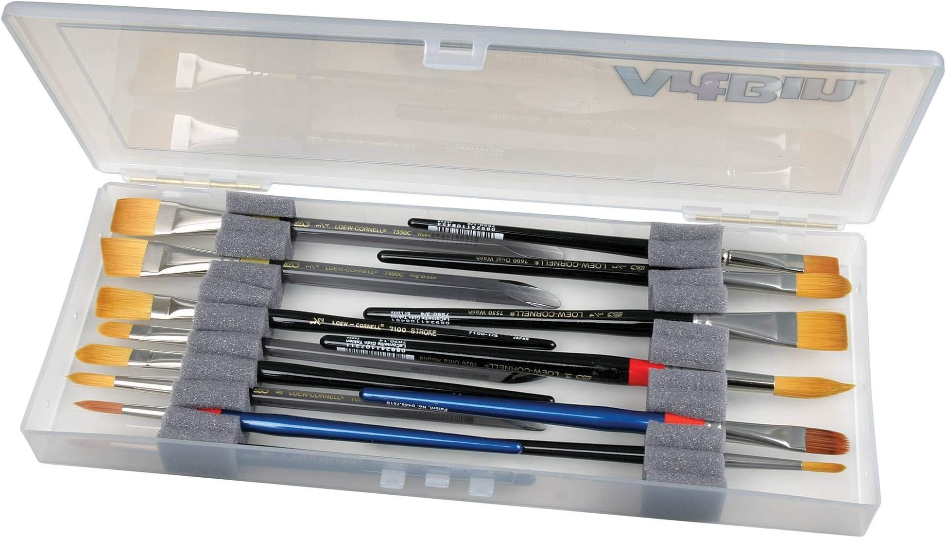 ArtBin Brush Box with Foam Inserts, Translucent Clear