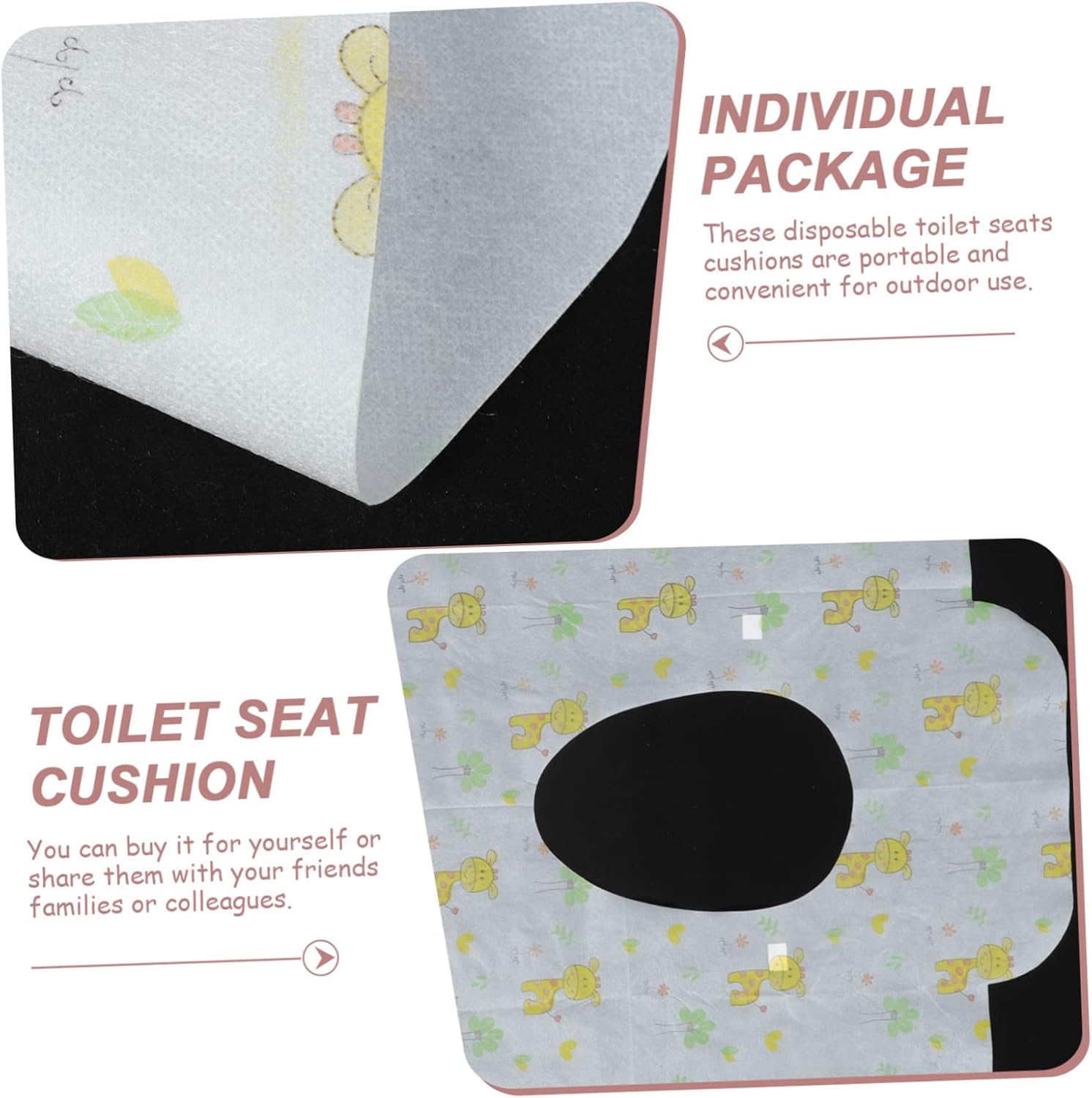 10pcs Disposable Toilet Seat Covers and Portable Toilet Pads for Travel for Public Restrooms Easy to Carry for Adults and Boys and Girls