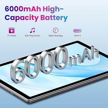2026 Android 16 Tablet with Gemini AI,20GB+1TB Expand, Family & Work,anniversary thank you gift for her him (gray),10.1 inch Tablet,Octa-core CPU, Dual Camera, WiFi6, 6000mAh,Widevine L1,Split Screen
