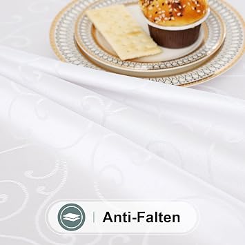 Homaxy Table Cloth Rectangular 130x220 cm, White